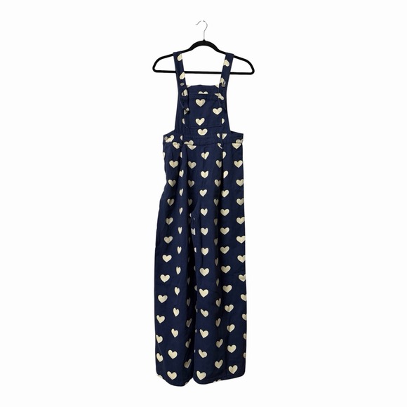 Cider Pants - Cider x Polly Pocket Heart Print Wide Leg Overalls Cottagecore Jumpsuit